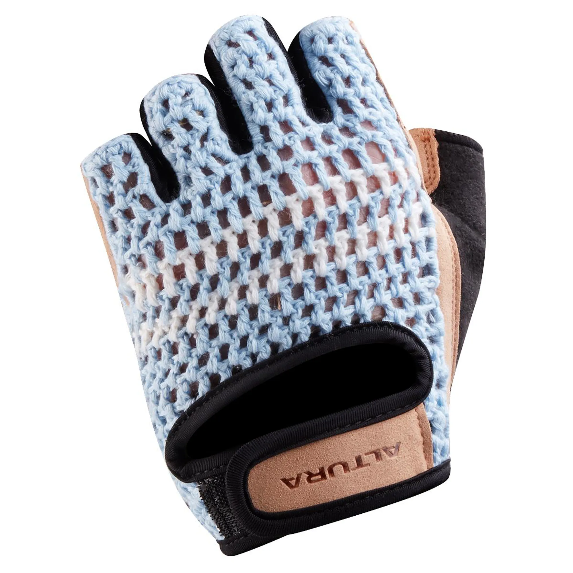 Altura Classic Crochet Mitts In Blue