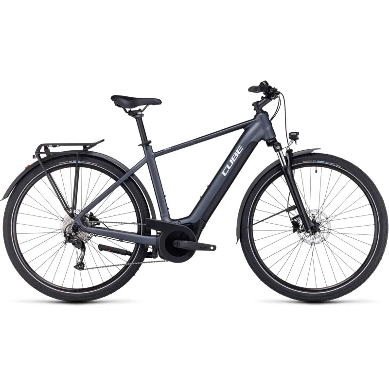 Cube Touring Hybrid One 500 Electric Bike in Grey/White