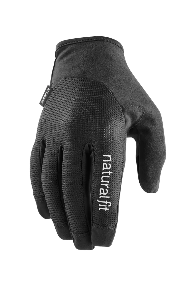 Cube Long Finger X Natural Fit Gloves in Black