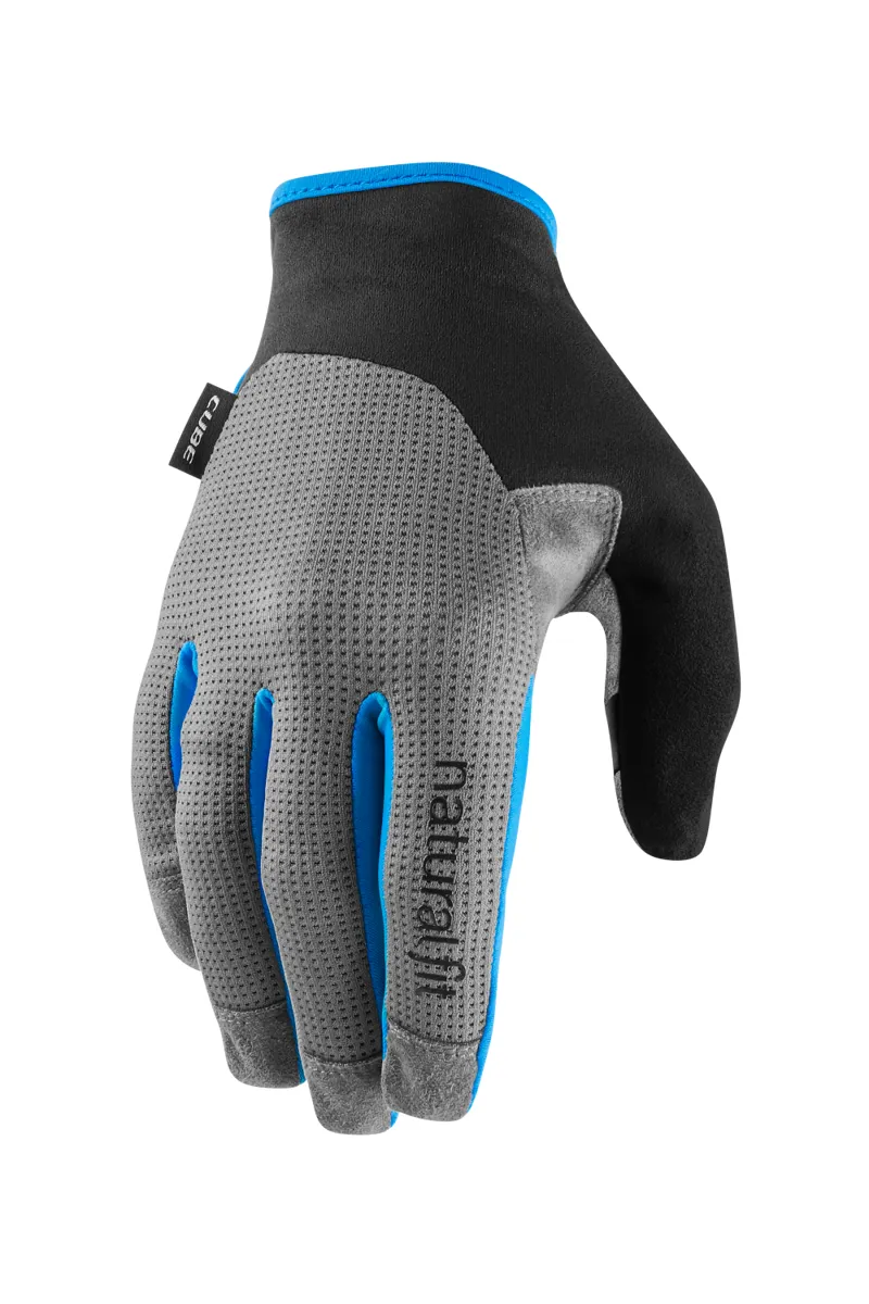 Cube Long Finger X Natural Fit Gloves in Grey