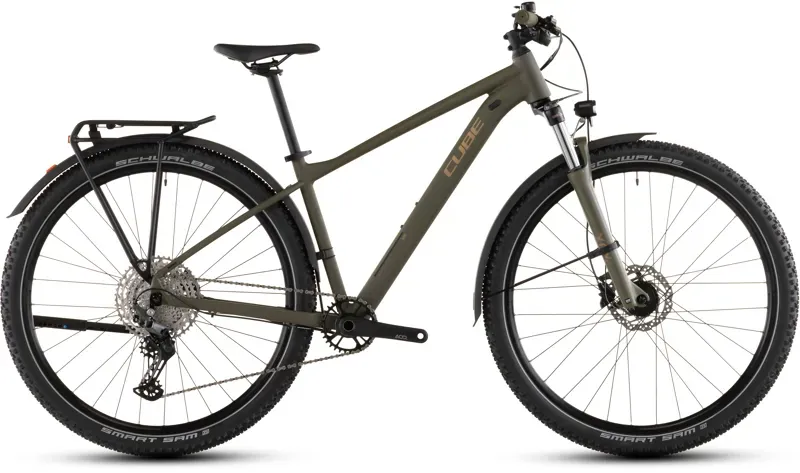 Cube Aim SLX FE Mountain Bike in Dusty Olive/Gold