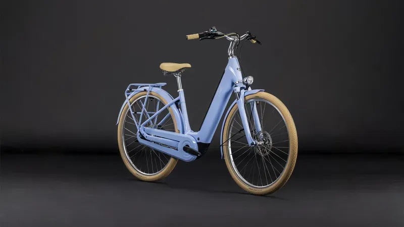 Cube Aruba Hybrid 600 eMountain Bike in Blue Blossom/Creme-1