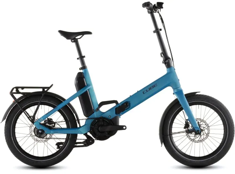 Cube Fold Hybrid Comfort 545 eFolding Bike in Azure/Reflex