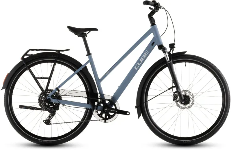 Cube Touring One Hybrid Bike in Blue Bird/Grey-2