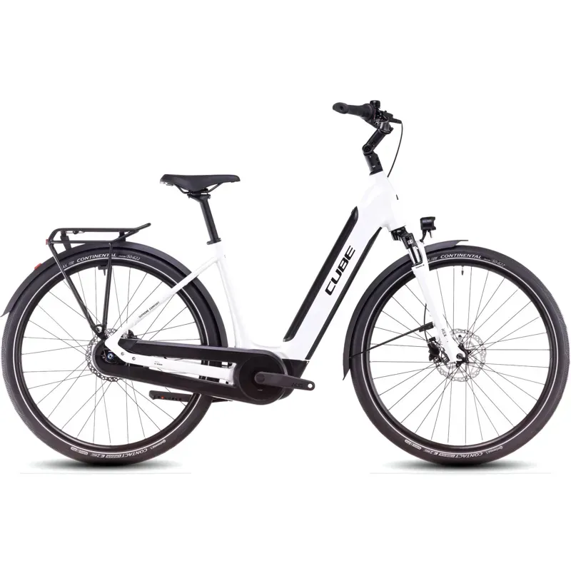 Cube Supreme Hybrid Comfort One 500 EE Electric Bike in Metallic White/Black