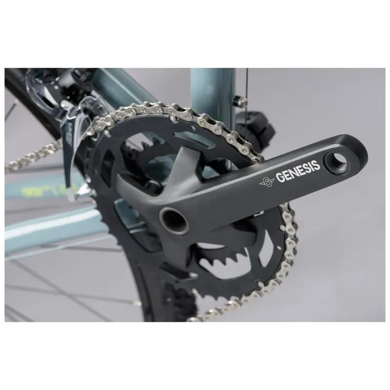 2021 Genesis Croix De Fer 10 Steel Flat Bar Gravel Bike in Blue -7