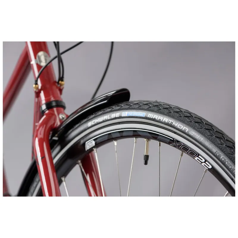 2021 Genesis Tour De Fer 10 Steel Flat Bar Touring Bike in Red-5