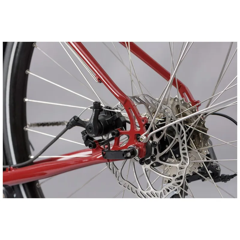 2021 Genesis Tour De Fer 10 Steel Flat Bar Touring Bike in Red-10