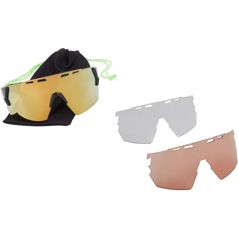 Madison Stealth Pink Rose Mirror/Amber/Clear 3 Lens Sunglasses in Black-4