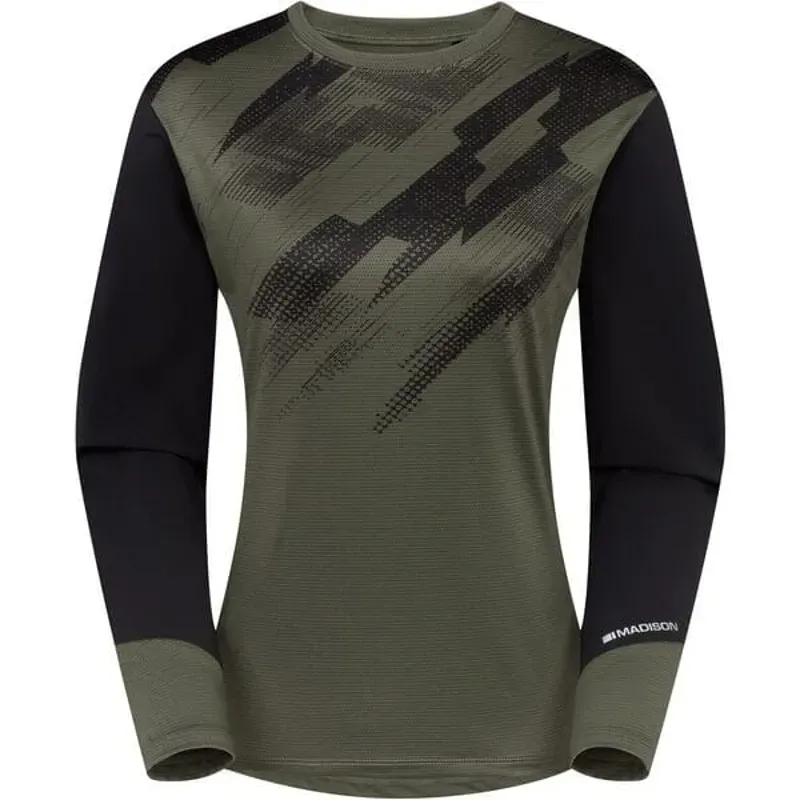 JERSEY Flux LS Wms MGN/BK Midnight Green/ Black