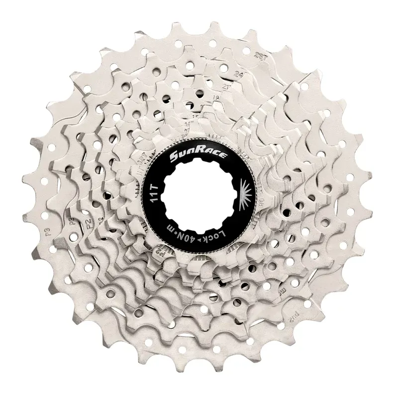 Sunrace and Sturmey 11-32t Archer10 Speed Road Metallic Cassette in Silver