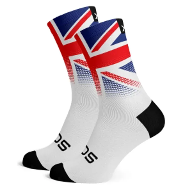 Sox Footwear United Kingdom Flag White Premium Large Crew Socks in White