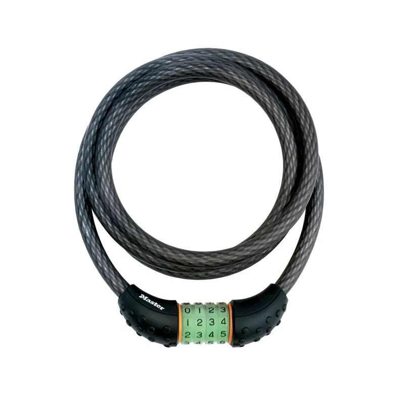 Masterlock 12x1800mm Phosphorescent Combi Lock w/Bracket in Black