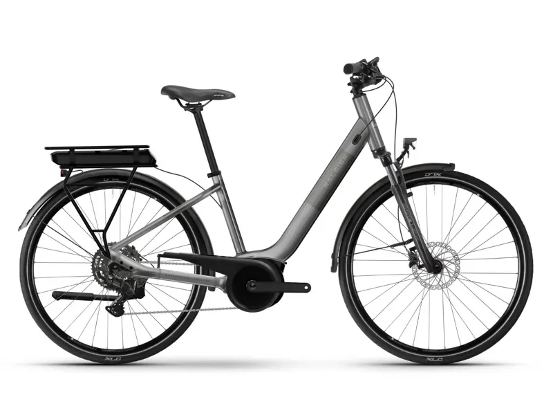 Raleigh Captus Low Step E-Hybrid Bike in Platinum