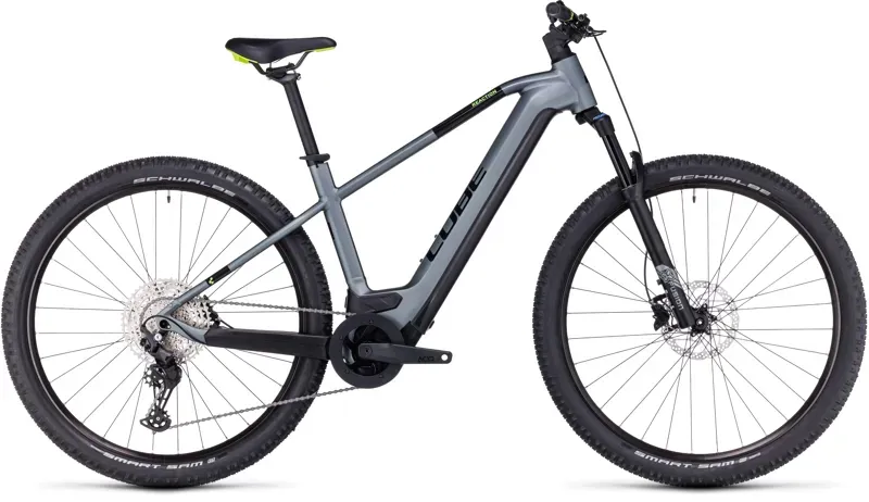 Cube Reaction Hybrid Pro 625 Electric Mountain Bike in Grey/Green-1