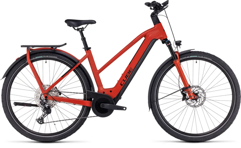 Cube Kathmandu Hybrid Exc 750 Electric Bike in Red/Black-2
