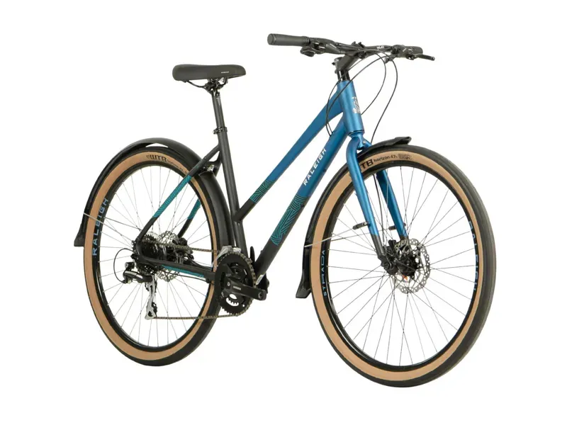2020 Raleigh Strada City 650b Open Frame Hybrid Bike in Blue-6