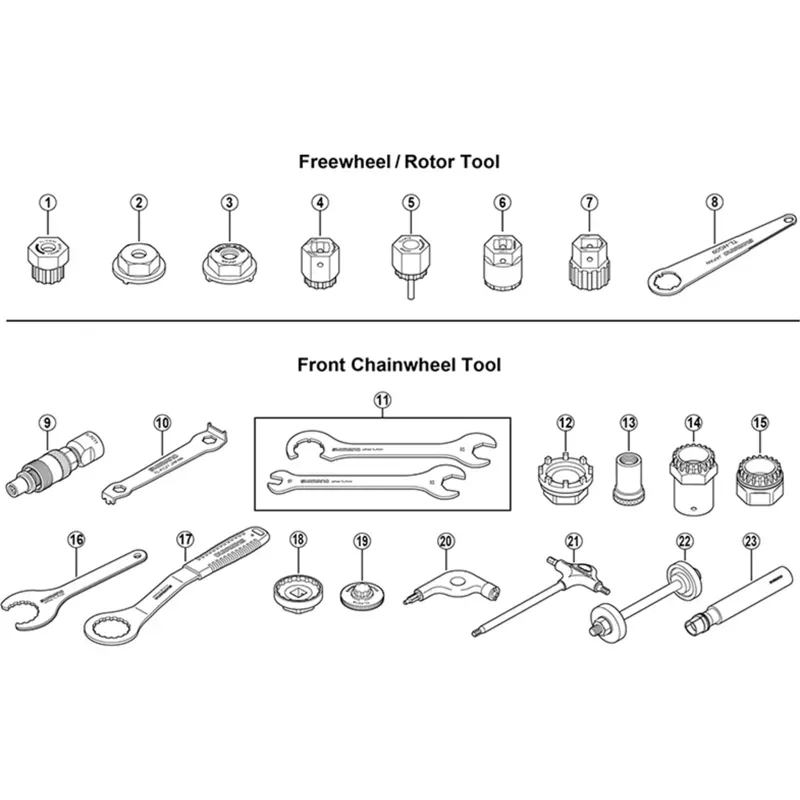 Shimano Workshop TL-FC31 2-piece 15/32mm Spanner Set in Silver-1